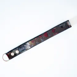 Rączka do smyczy dla psa Cosmos Brown - ekskluzywna, migocząca obroża żakardowa, lekka i komfortowa