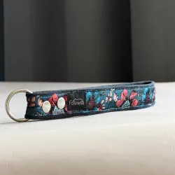 Rączka do smyczy dla psa Cosmos Navy - ekskluzywna, migocząca obroża żakardowa, lekka i komfortowa