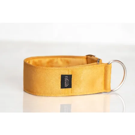 Obroża premium dla psa z nubuku Golden Fields 4 cm - elegancka, miękka i lekka