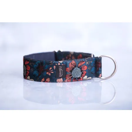 Obroża ozdobna dla psa Cosmos Navy 4 cm – ekskluzywna, migocząca obroża żakardowa, lekka i komfortowa