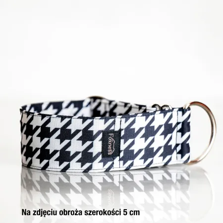 Obroża półzaciskowa Monochrome Mood 5 cm - wodoodporna dla whippeta, charta, trwała, wygodna, idealna na spacery