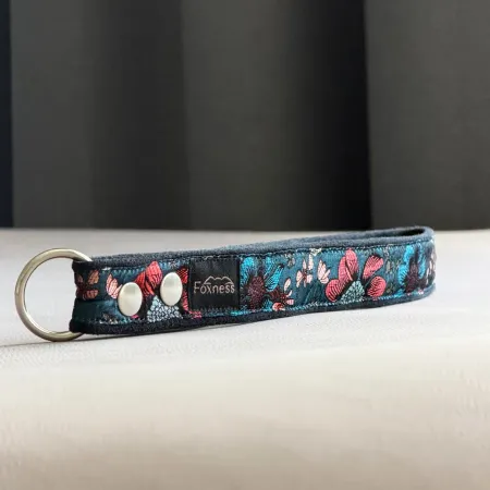 Rączka do smyczy dla psa Cosmos Navy - ekskluzywna, migocząca obroża żakardowa, lekka i komfortowa